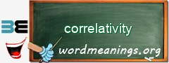 WordMeaning blackboard for correlativity